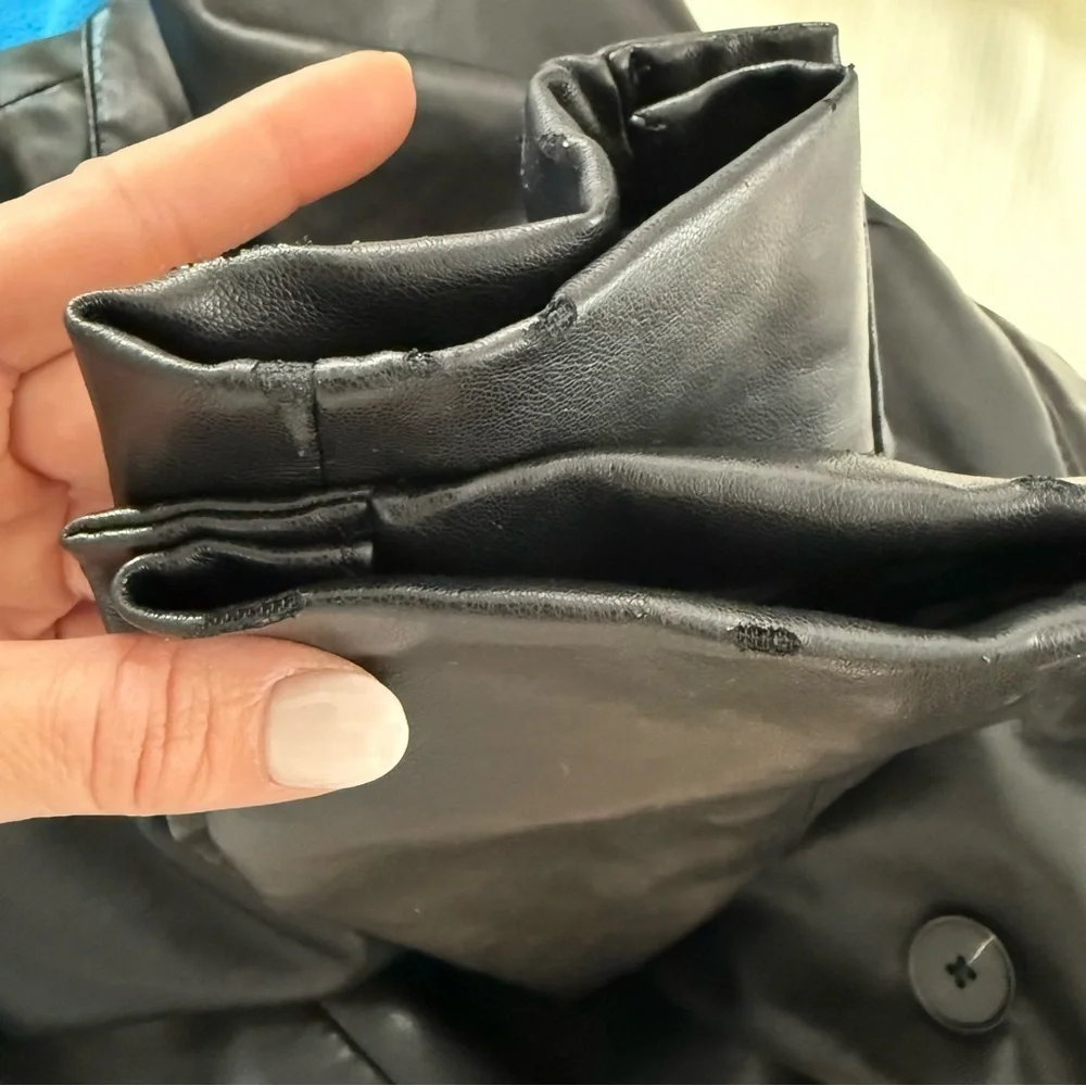 Anthropologie Pistola Black Faux Leather Blazer